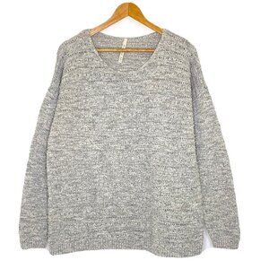 Leo & Nicole Sweater Womens size XL Pullover Round Neck Long Sleeve Knit Grey
